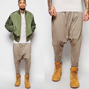 ASOS Extreme Drop Crotch Joggers Tan Super Light
